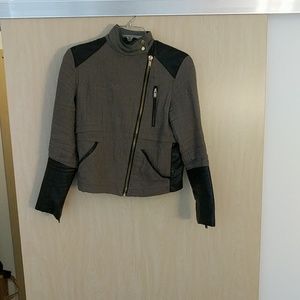 Zara Green and Black Biker Jacket S